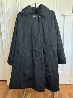 Ritva Falla Oversized Cocoon Coat | Finnish Designer Black Technical Jacket